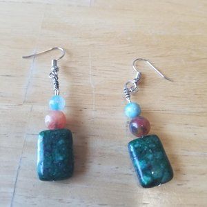 Jasper and jade earrings